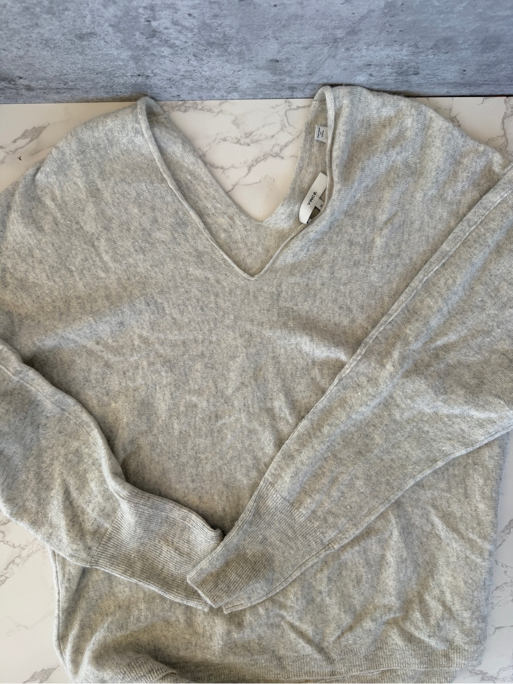 Vince Heather Gray V-Neck Sweater